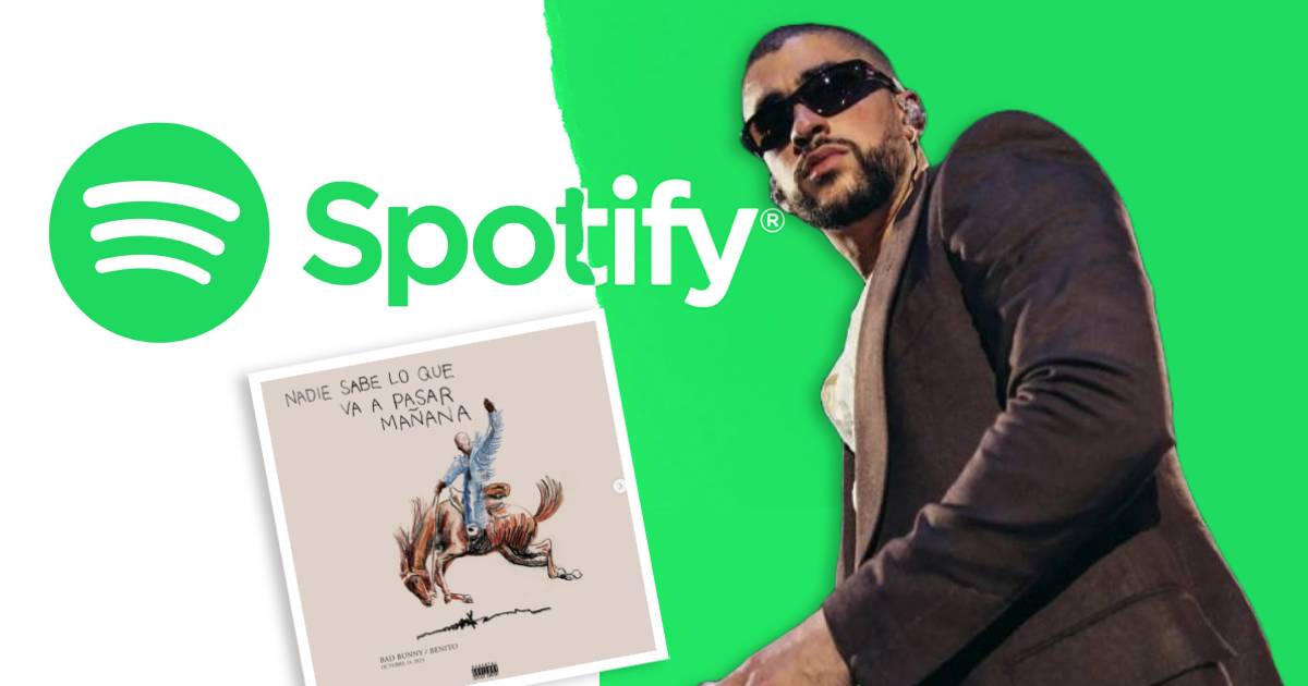 Bad Bunny posiciona su nuevo álbum como el más reproducido en un solo día en Spotify