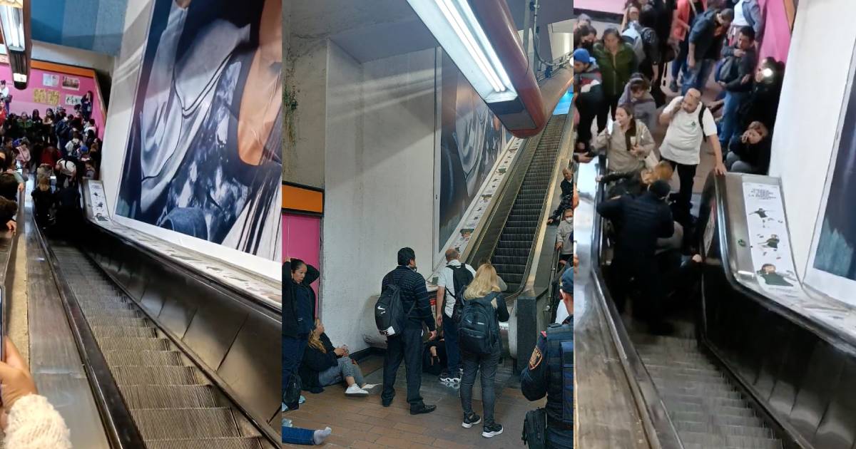 Al menos 7 lesionados tras falla de las escaleras eléctricas en estación del metro en CDMX