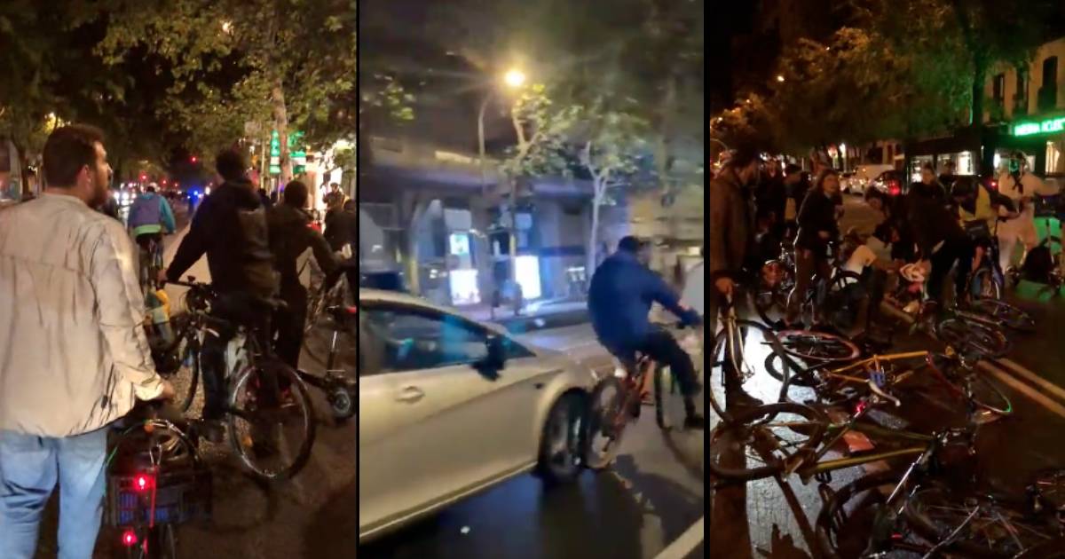 Conductor atropella en Madrid a varios ciclistas