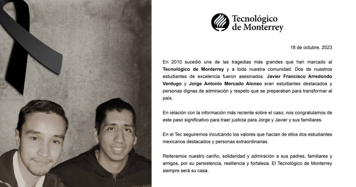 Tecnológico de Monterrey celebra sentencia contra militares por asesinato de dos estudiantes
