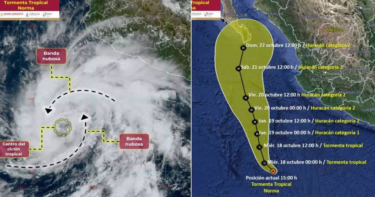 Tormenta Tropical Norma podría convertirse en huracán