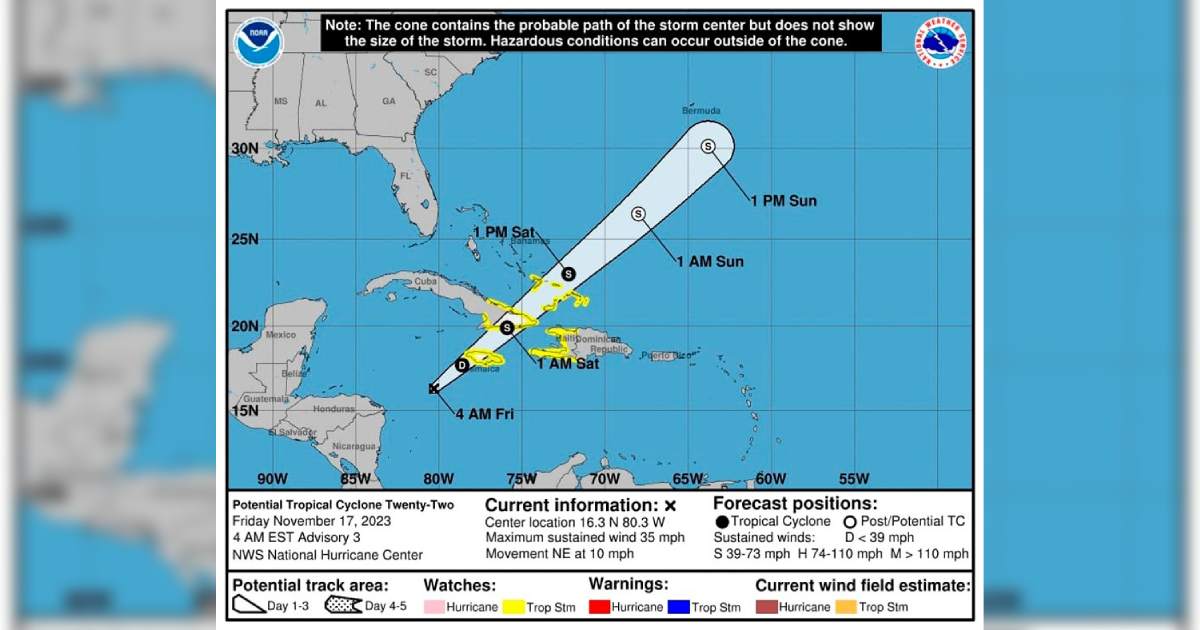 Alerta meteorológica por potencial ciclón en el Mar Caribe