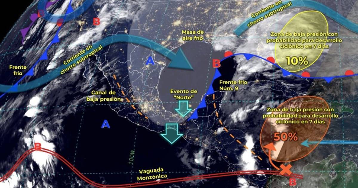 Lluvias en la Península por el frente frío número 9