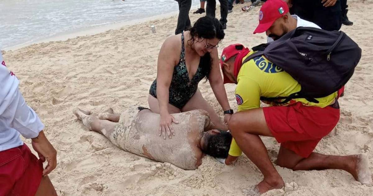 Salvan a hombre que estaba en peligro de ahogarse