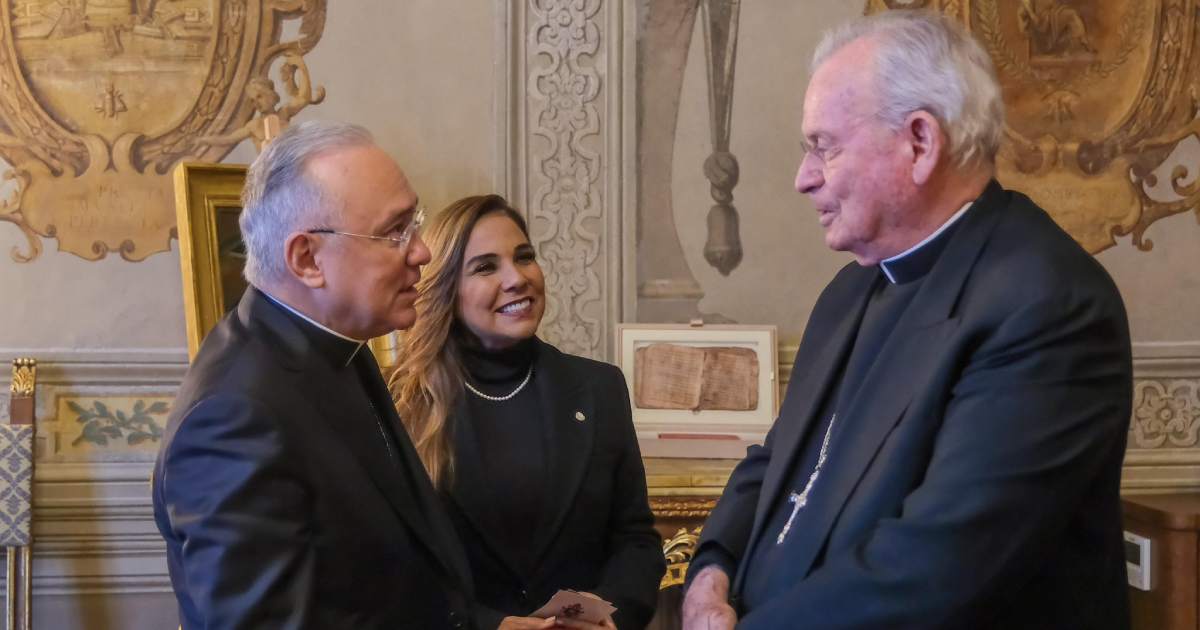 Mara Lezama se reúne con Monseñor Peña Parra en el Vaticano