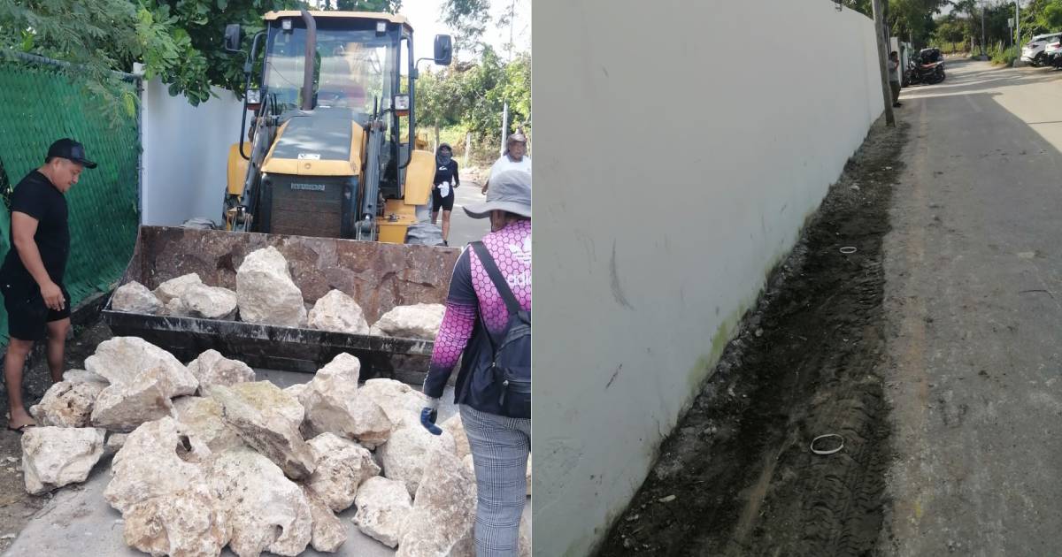 Retiran piedras de Playa Xcalacoco