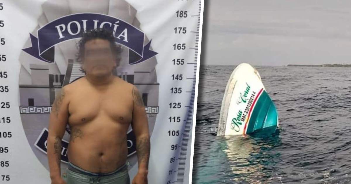Detienen a capitán de embarcación que se hundió en Isla Mujeres