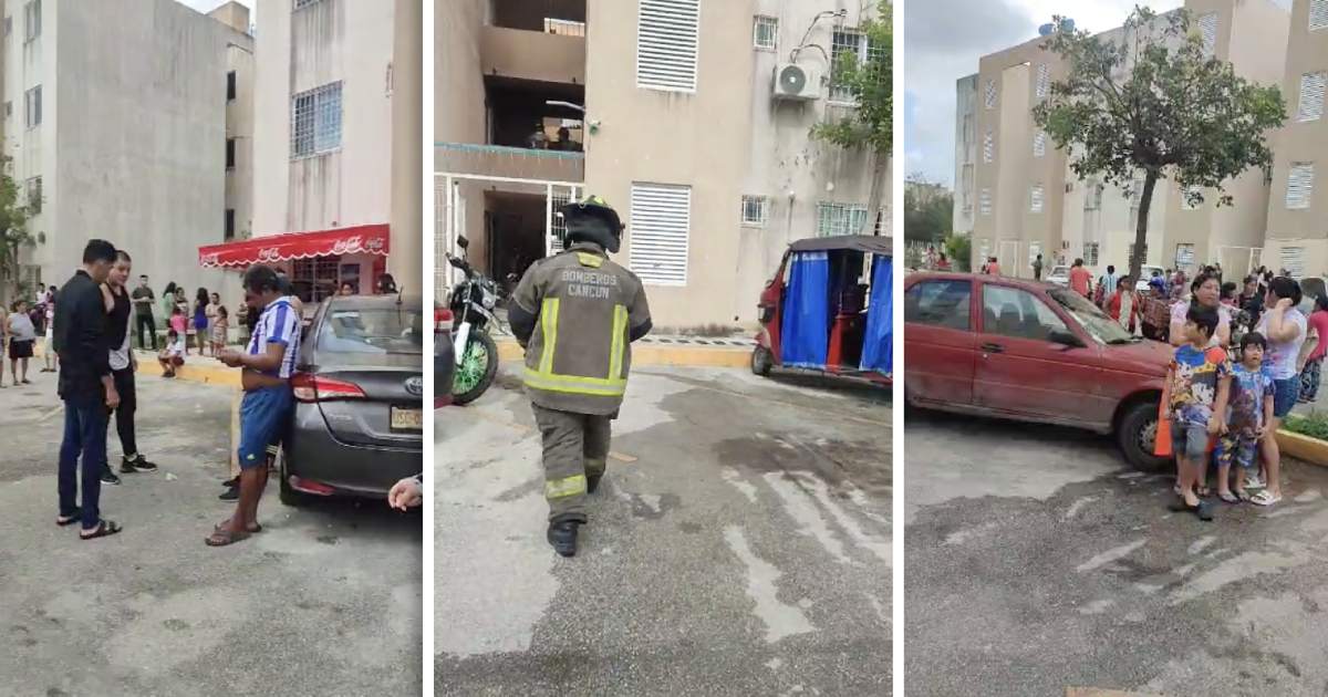 Rescatan a dos menores de un incendio en el fraccionamiento Prado Norte de Cancún