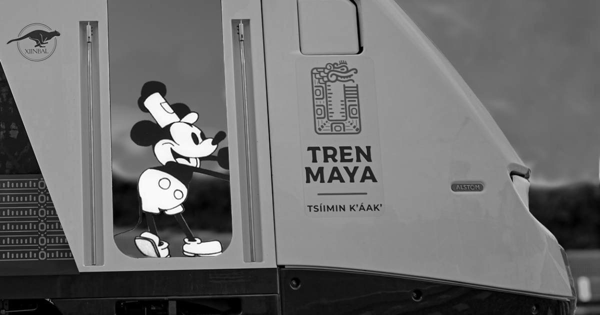 Tren Maya utiliza a primer Mickey Mouse para promocionar viajes