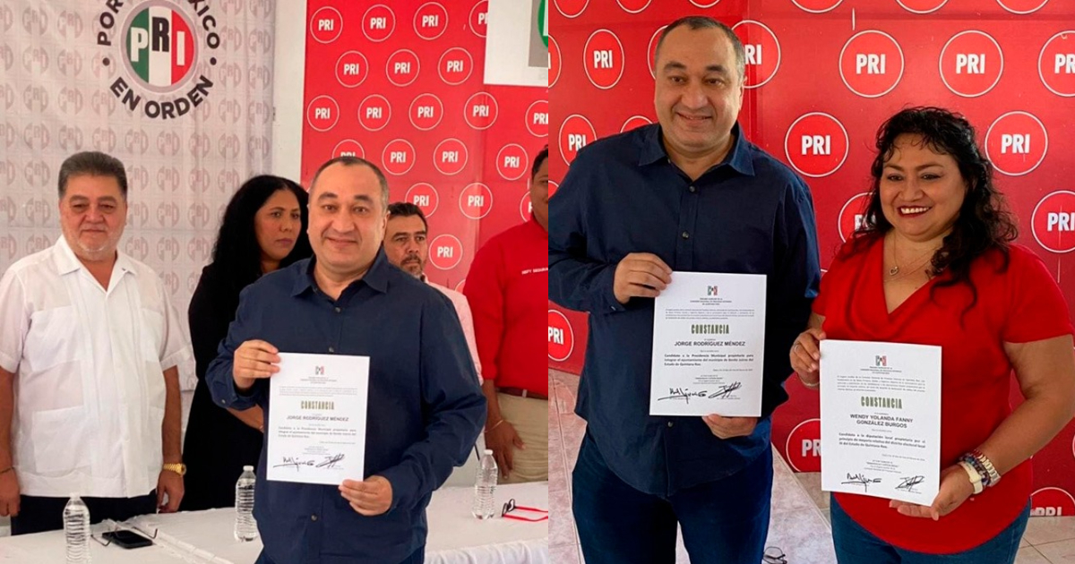 Jorge Rodríguez recibe constancia como candidato a la presidencia municipal de Cancún