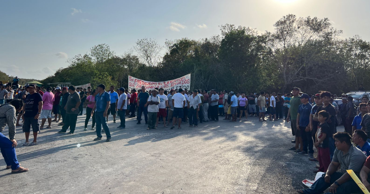 Continúan bloqueados los trabajos del Tren Maya en el ejido de Chunyaxché y Anexos