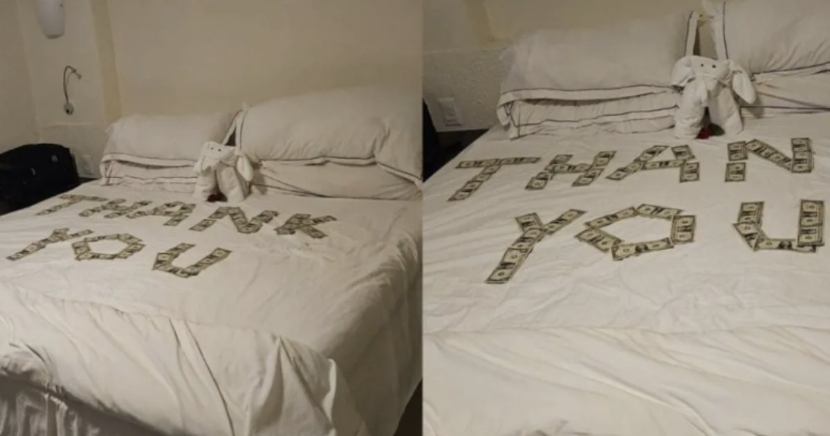 Turistas agradecen a camarista con dólares en la cama en hotel de Cozumel