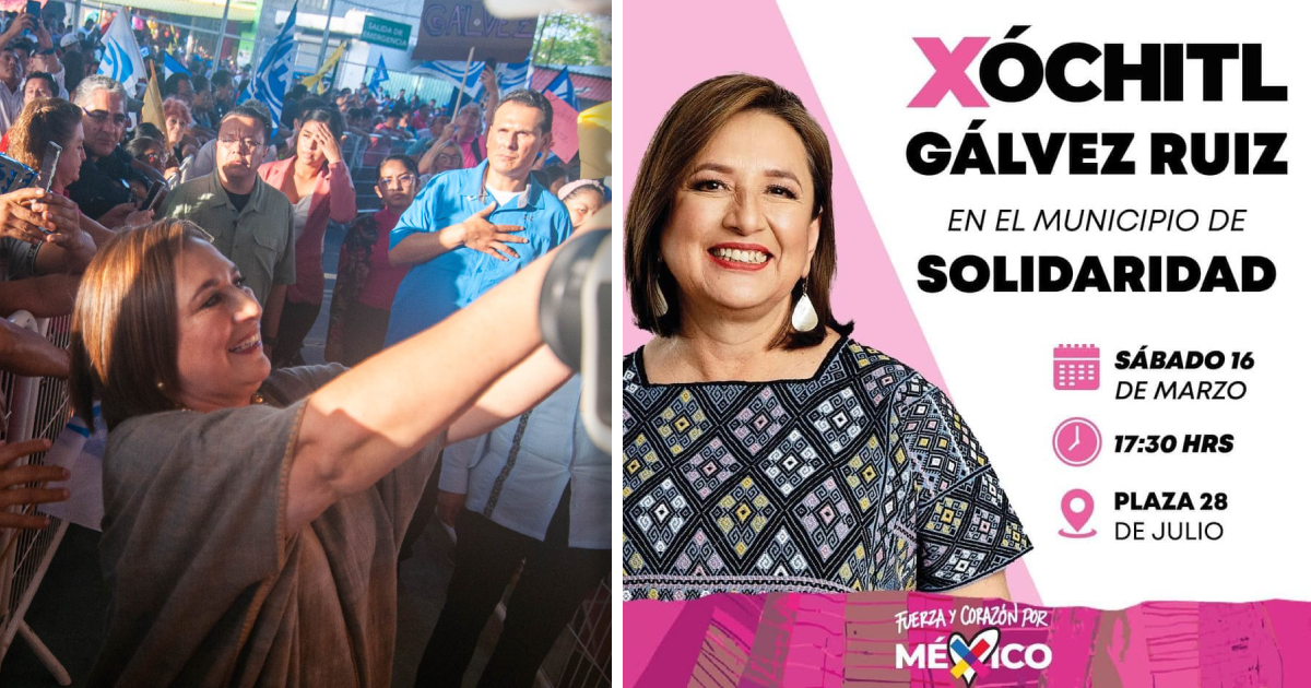 Xóchitl Gálvez visitará Playa del Carmen este sábado 16 de marzo