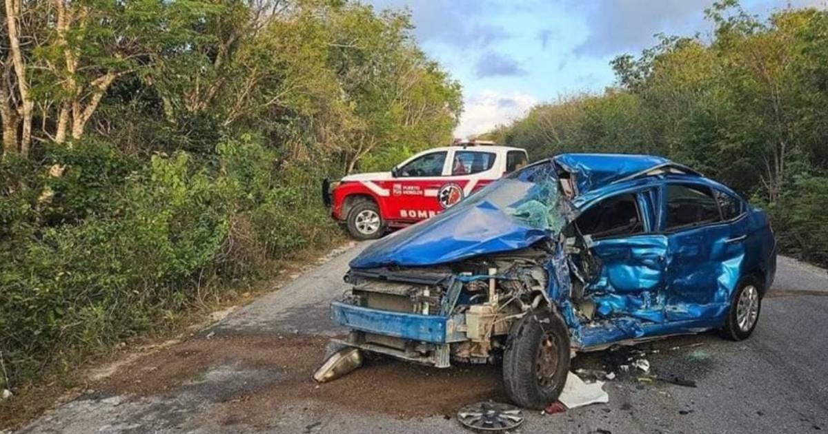 Accidente en la ruta de los cenotes deja un saldo de un muerto y tres lesionados