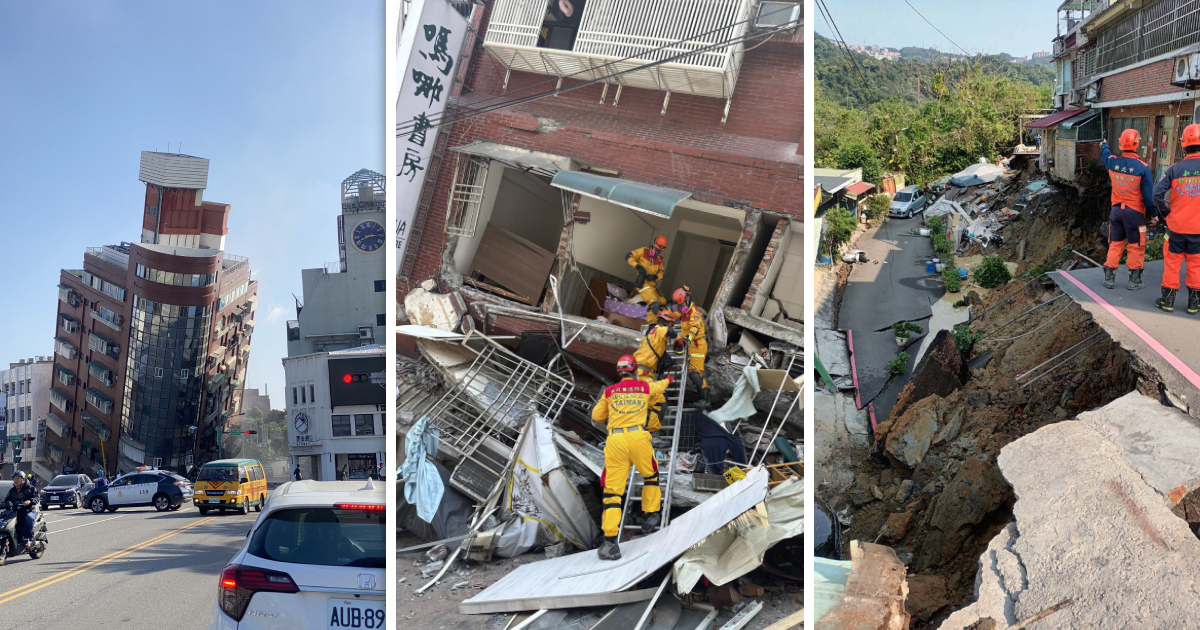 Aún hay personas atrapadas tras terremoto de Taiwán
