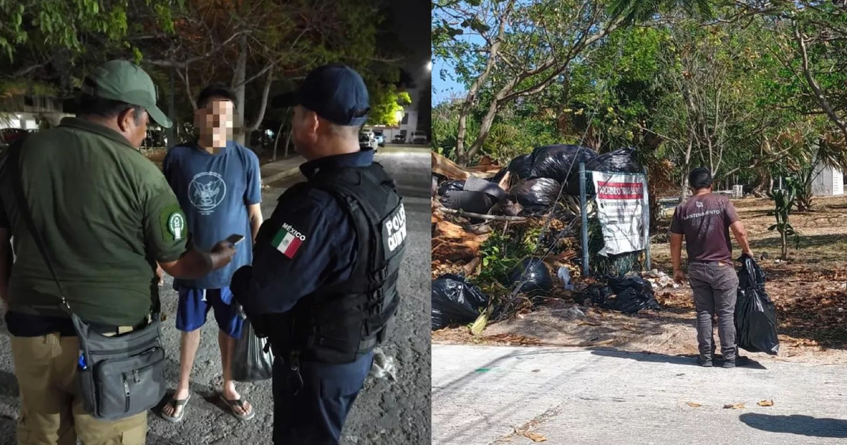 Detención por tirar basura en Cancún