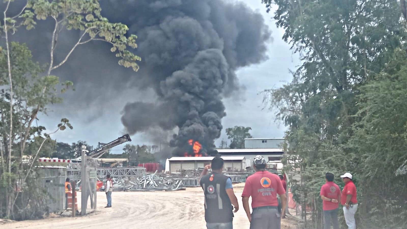 Explosión en instalaciones del Tren Maya